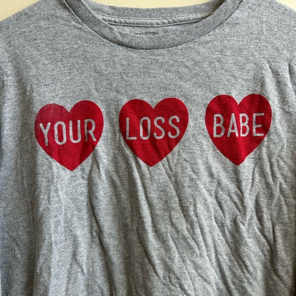 Your Loss Babe Long Sleeve Cut Off Shirt XL - Picture 2 of 4